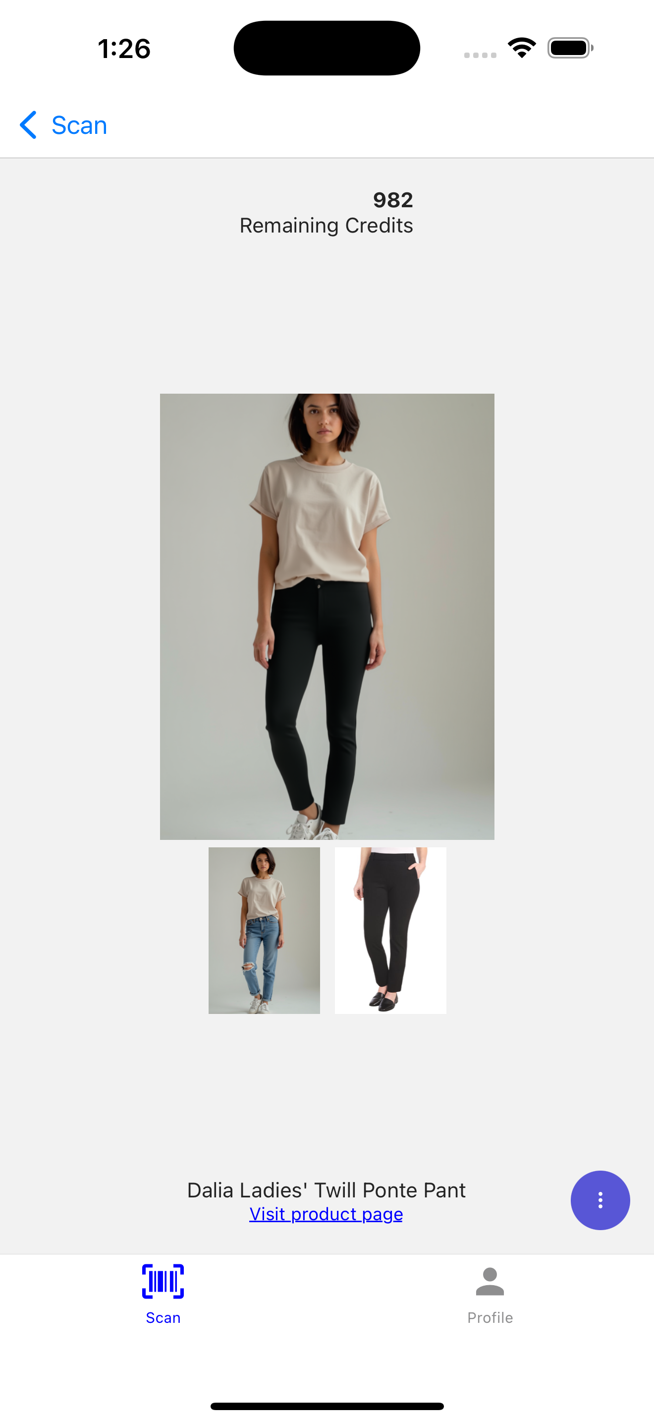 Scan N' Wear App Screenshot
